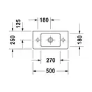 Маленькая (мини) раковина Duravit Vero 50 х 25 см, отверстие для смесителя слева (0703500009) фото 2 Aquada.com.ua