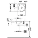 Мини-раковина Duravit Architec 360 х 380 мм (0766350000) фото 2 Aquada.com.ua