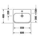 Раковина Duravit Happy D.2 60х46 см (шлифованная) (2315600000) фото 3 Aquada.com.ua