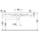 Раковина Duravit Happy D.2 100х50,5 см см (с 3 отв. под смеситель, шлифованная) (2318100025) фото 2 Aquada.com.ua