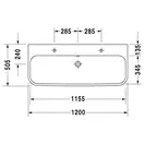 Раковина Duravit Happy D.2 120х50,5 см (с 2 отв. под смеситель) (2318120024) фото 2 Aquada.com.ua