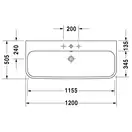 Раковина Duravit Happy D.2 120х50,5 см (с 3 отв. под смеситель) (2318120025) фото 2 Aquada.com.ua