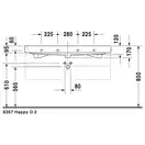 Раковина Duravit Happy D.2 120х50,5 см (без отв. под смеситель) (2318120028) фото 3 Aquada.com.ua
