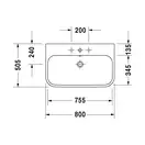 Раковина Duravit Happy D.2 80х50,5 см (без отв. под смеситель) (2318800060) фото 2 Aquada.com.ua
