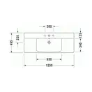 Раковина для мебели Duravit P3 Comforts 1250 х 495 мм (2332120000) фото 5 Aquada.com.ua