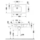 Раковина мебельная, чаша слева Duravit Me by Starck 83 x 49 см (2345830000) фото 2 Aquada.com.ua