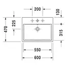Раковина для мебели Duravit Vero Air 60 х 47 см, шлифованная (2350600027) фото 2 Aquada.com.ua