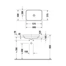 Раковина накладная на столешницу Duravit Happy D.2 Plus 40 х 40 см, белый/антрацит (2359606100) фото 2 Aquada.com.ua