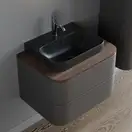 Раковина накладная на столешницу Duravit Happy D.2 Plus 50 х 40 см, антрацит матовый (2360501300) фото 2 Aquada.com.ua