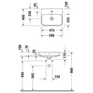 Раковина накладная на столешницу Duravit Happy D.2 Plus 50 х 40 см, белый/антрацит матовый (2360506100) фото 4 Aquada.com.ua