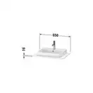 Консоль с 1 одним вырезом Duravit Happy D.2 Plus 65 х 48 см, белый глянец (HP031B02222) фото 2 Aquada.com.ua