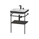 Раковина c-bonded с напольной металлической консолью Duravit Happy D.2 Plus 57,5 х 49 см (HP4735E6969) фото 1 Aquada.com.ua