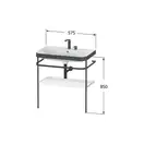Раковина c-bonded с напольной металлической консолью Duravit Happy D.2 Plus 57,5 х 49 см (HP4735E6969) фото 2 Aquada.com.ua