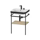 Раковина c-bonded с напольной металлической консолью Duravit Happy D.2 Plus 57,5 х 49 см (HP4735E7171) фото 1 Aquada.com.ua