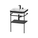Раковина c-bonded с напольной металлической консолью Duravit Happy D.2 Plus 57,5 х 49 см (HP4735E8080) фото 1 Aquada.com.ua