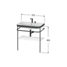 Раковина c-bonded с напольной металлической консолью Duravit Happy D.2 Plus 97,5 х 49 см (HP4738E8080) фото 2 Aquada.com.ua