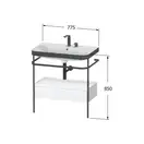 Раковина c-bonded с напольной металлической консолью Duravit Happy D.2 Plus 77,5 х 49 см (HP4742E9292) фото 2 Aquada.com.ua