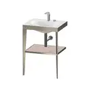 Металлическая консоль с раковиной c-bonded Duravit XViu 60 х 48 х h85 см, матовое шампанское/абрикосовый жемчуг (XV4714EB110) фото 1 Aquada.com.ua