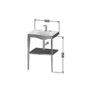 Металлическая консоль с раковиной c-bonded Duravit XViu 60 х 48 х h85 см, матовое шампанское/чёрный глянцевый (XV4714EB140) фото 2 Aquada.com.ua