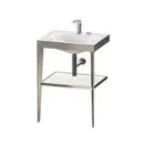 Металлическая консоль с раковиной c-bonded Duravit XViu 60 х 48 х h85 см, матовое шампанское/белый глянцевый (XV4714EB185) фото 1 Aquada.com.ua