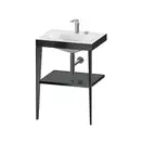 Металлическая консоль с раковиной c-bonded Duravit XViu 60 х 48 х h85 см, чёрный матовый/серый (XV4714EB289) фото 1 Aquada.com.ua