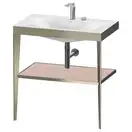 Металлическая консоль с раковиной c-bonded Duravit XViu 80 х 48 х h85 см, матовое шампанское/абрикосовый жемчуг (XV4715EB110) фото 1 Aquada.com.ua