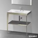 Металлическая консоль с раковиной c-bonded Duravit XViu 80 х 48 х h85 см, матовое шампанское/чёрный глянецевый (XV4715EB140) фото 2 Aquada.com.ua