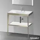 Металлическая консоль с раковиной c-bonded Duravit XViu 80 х 48 х h85 см, матовое шампанское/белый глянцевый (XV4715EB185) фото 3 Aquada.com.ua