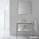Металлическая консоль с раковиной c-bonded Duravit XViu 80 х 48 х h85 см, матовое шампанское/белый глянцевый (XV4715EB185) фото 4 Aquada.com.ua