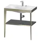 Металлическая консоль с раковиной c-bonded Duravit XViu 80 х 48 х h85 см, матовое шампанское/серый (XV4715EB189) фото 1 Aquada.com.ua