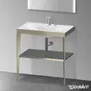 Металлическая консоль с раковиной c-bonded Duravit XViu 80 х 48 х h85 см, матовое шампанское/серый (XV4715EB189) фото 2 Aquada.com.ua