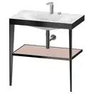 Металлическая консоль с раковиной c-bonded Duravit XViu 80 х 48 х h85 см, чёрный матовый/абрикосовый жемчуг (XV4715EB210) фото 1 Aquada.com.ua