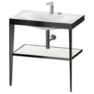 Металлическая консоль с раковиной c-bonded Duravit XViu 80 х 48 х h85 см, чёрный матовый/белый глянцевый (XV4715EB285) фото 1 Aquada.com.ua