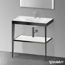 Металлическая консоль с раковиной c-bonded Duravit XViu 80 х 48 х h85 см, чёрный матовый/белый глянцевый (XV4715EB285) фото 2 Aquada.com.ua