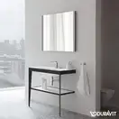 Металлическая консоль с раковиной c-bonded Duravit XViu 80 х 48 х h85 см, чёрный матовый/белый глянцевый (XV4715EB285) фото 3 Aquada.com.ua