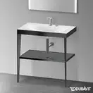 Металлическая консоль с раковиной c-bonded Duravit XViu 80 х 48 х h85 см, чёрный матовый/серый (XV4715EB289) фото 2 Aquada.com.ua