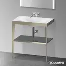 Металлическая консоль с раковиной c-bonded Duravit XViu 80 х 48 х h85 см, матовое шампанское/серый (XV4715NB189) фото 2 Aquada.com.ua