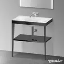 Металлическая консоль с раковиной c-bonded Duravit XViu 80 х 48 х h85 см, чёрный матовый/чёрный глянцевый (XV4715NB240) фото 2 Aquada.com.ua