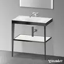 Металлическая консоль с раковиной c-bonded Duravit XViu 80 х 48 х h85 см, чёрный матовый/белый глянцевый (XV4715NB285) фото 2 Aquada.com.ua