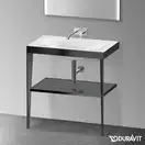 Металлическая консоль с раковиной c-bonded Duravit XViu 80 х 48 х h85 см, чёрный матовый/серый (XV4715NB289) фото 2 Aquada.com.ua
