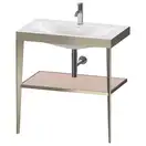 Металлическая консоль с раковиной c-bonded Duravit XViu 80 х 48 х h85 см, матовое шампанское/абрикосовый жемчуг (XV4715OB110) фото 1 Aquada.com.ua