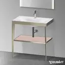 Металлическая консоль с раковиной c-bonded Duravit XViu 80 х 48 х h85 см, матовое шампанское/абрикосовый жемчуг (XV4715OB110) фото 2 Aquada.com.ua