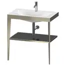 Металлическая консоль с раковиной c-bonded Duravit XViu 80 х 48 х h85 см, матовое шампанское/чёрный глянцевый (XV4715OB140) фото 1 Aquada.com.ua