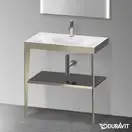 Металлическая консоль с раковиной c-bonded Duravit XViu 80 х 48 х h85 см, матовое шампанское/чёрный глянцевый (XV4715OB140) фото 2 Aquada.com.ua