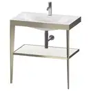 Металлическая консоль с раковиной c-bonded Duravit XViu 80 х 48 х h85 см, матовое шампанское/белый глянцевый (XV4715OB185) фото 1 Aquada.com.ua