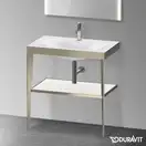 Металлическая консоль с раковиной c-bonded Duravit XViu 80 х 48 х h85 см, матовое шампанское/белый глянцевый (XV4715OB185) фото 2 Aquada.com.ua