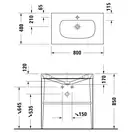 Металлическая консоль с раковиной c-bonded Duravit XViu 80 х 48 х h85 см, матовое шампанское/белый глянцевый (XV4715OB185) фото 4 Aquada.com.ua