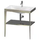 Металлическая консоль с раковиной c-bonded Duravit XViu 80 х 48 х h85 см, матовое шампанское/серый (XV4715OB189) фото 1 Aquada.com.ua