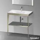 Металлическая консоль с раковиной c-bonded Duravit XViu 80 х 48 х h85 см, матовое шампанское/серый (XV4715OB189) фото 2 Aquada.com.ua