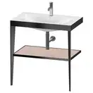 Металлическая консоль с раковиной c-bonded Duravit XViu 80 х 48 х h85 см, чёрный матовый/абрикосовый жемчуг (XV4715OB210) фото 1 Aquada.com.ua